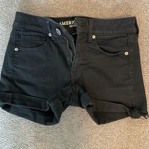 Black Jean MIDI Shorts